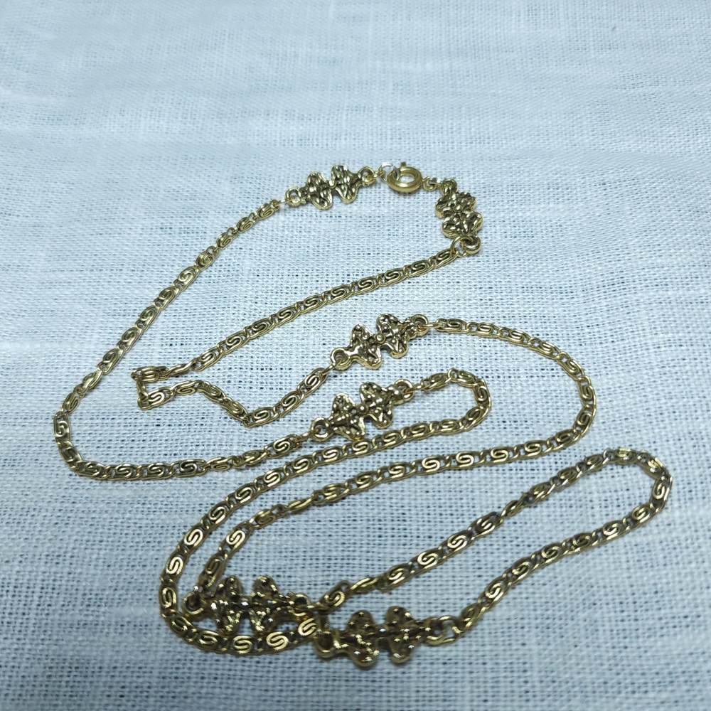 Vintage Gold Chain Necklace Snail Chain Medieval Antique Style